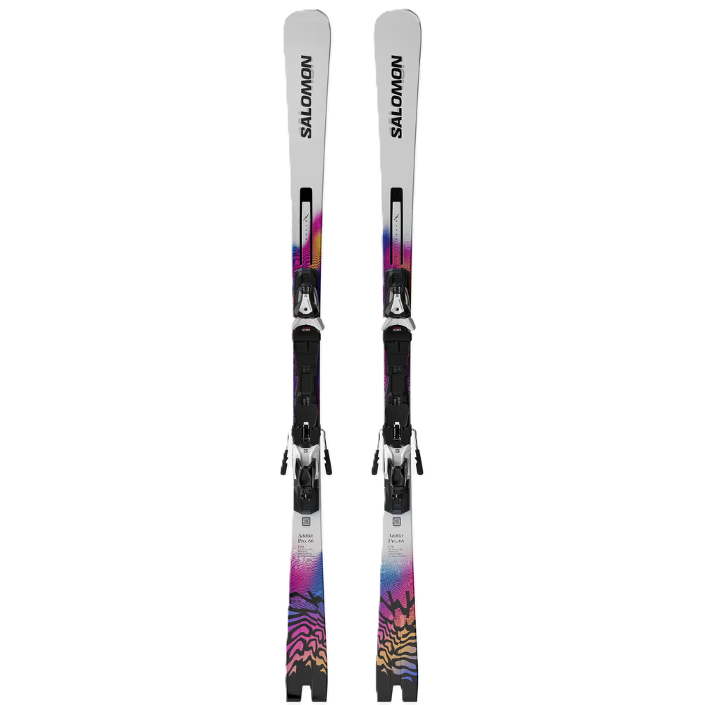 Salomon лыжи горные E Addikt + E Mi12 Gw white-black F80